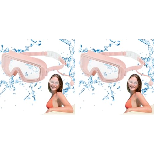 Proberos® Swimming Goggles for Men Women No Leaking Anti-Fog Pool with Adjustable Strap Ear Plugs UV Protection 180° Vision for Diving Surfing Pink 2PCS Proberos® Swimming Goggles for Men Women No Leaking Anti-Fog Pool with Adjustable Strap Ear Plugs UV Protection 180° Vision for Diving Surfing Pink 2PCS